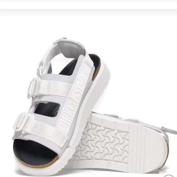 Birkenstock Shinjuku Leather-Textile - White Adjustable Men\'s Sandalsz12 NIB NWT main image 5